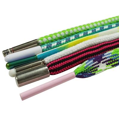 China Sustainable Custom Apparel Rope Wholesale Reflective Draw Rope Can Be Customized Metal End Draw Reflective Rope for sale