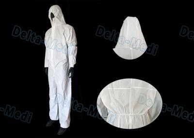 China White Microporous Disposable Protective Coveralls Anti Dust With Hood for sale