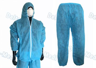 China Waterproof Split Type Disposable Protective Coveralls Suit PP / SMS With Zip for sale