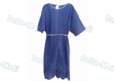 China Comfortable Short Sleeve Disposable Patient Gowns , Blue Isolation Gowns CE Certification for sale