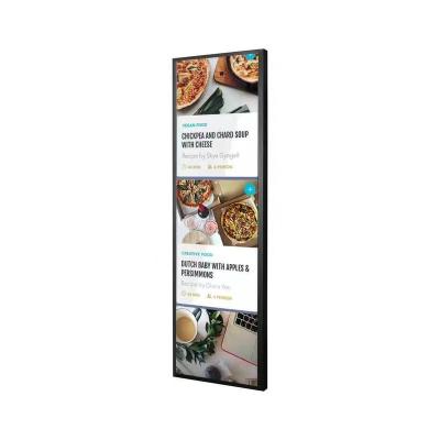 China Indoor OEM Stretched Bar LCD Display Digital Shelf Edge Strip Screen 4K Monitor Android Panel Sign Ultra Wide Shop Advertising Signage for sale