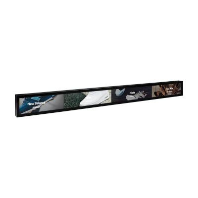 China Indoor 35 43 68 88inch bar stretched screen large size standing advertising player strip lcd stretched screen for window display for sale