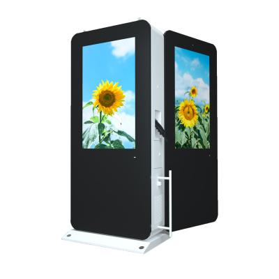 China Outdoor Double sided lcd display screen waterproof IP65 IP55 advertising player kiosk vertical totem outdoor digital signage for sale