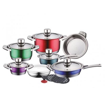 China Platinum Stainless Steel Cookware Set Kitchen Cookware Household Goods Sustainable Professional Stainless Steel Anhydrous Pot for sale