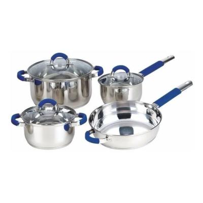 China Newly designed sustainable cooking pot cookware set stainless steel handle stainless steel pot for sale