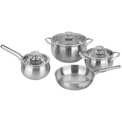 China Newly designed sustainable cooking pot cookware set stainless steel handle stainless steel pot for sale