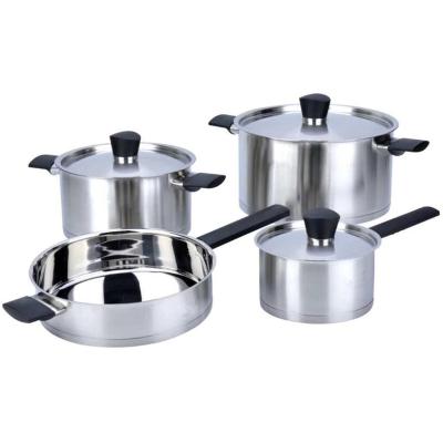 China Newly designed sustainable cooking pot cookware set stainless steel handle stainless steel pot for sale