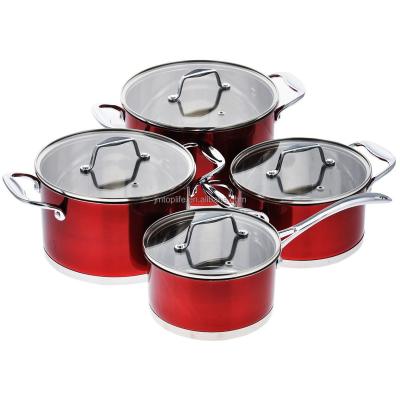 China Newly designed sustainable cooking pot cookware set stainless steel handle stainless steel pot for sale