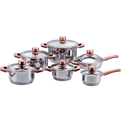 China Newly designed sustainable cooking pot cookware set stainless steel handle stainless steel pot for sale