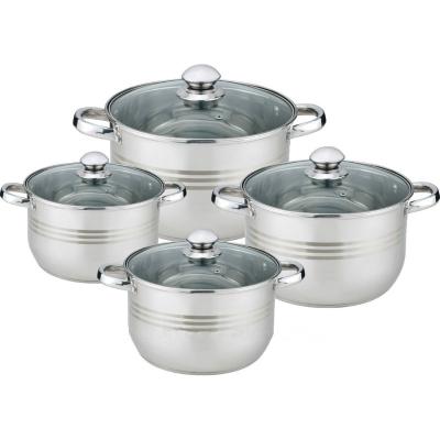 China Newly designed sustainable cooking pot cookware set stainless steel handle stainless steel pot for sale