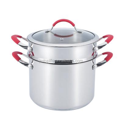 China Newly designed sustainable cooking pot cookware set stainless steel handle stainless steel pot for sale