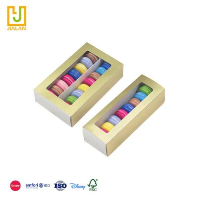 China Handmade high quality and low price ready to ship solid color PVC material window Macaron gift box with pull out for sale