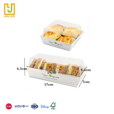 China Handmade new hot selling products ready to ship base transparent PVC cover rectangular paper cake box for sale