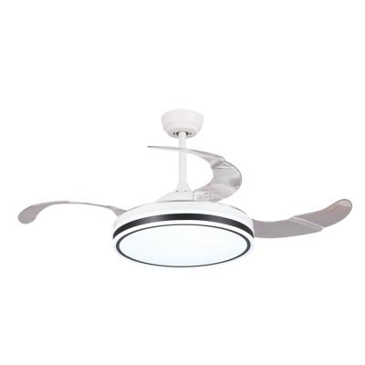 China China Factory Supply Simple/Modern Simple White Invisible Ceiling Fan With LED Light ABS Blade for sale