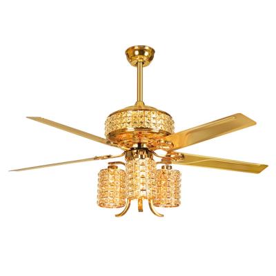 China Luxury Crystal 52 Inch Luxury Crystal Light Kit Remote Control Chandelier Ceiling Fan Lamp for sale