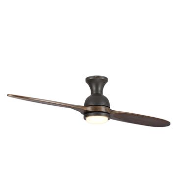 China Simple/Modern Decorative 52inch Ceiling Fans 2 Solid Wood Blades With Light Remote Control Modern China for sale