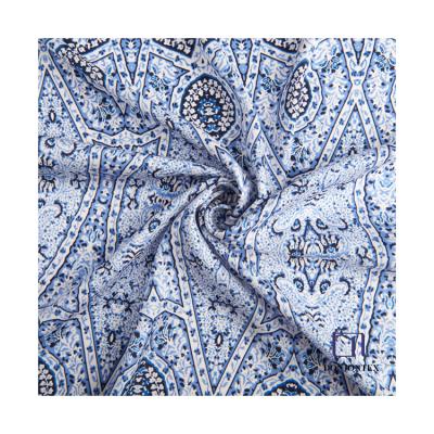 China Anti-Static Draw Texturing Thread Polyester Plain Women Dress Printed Satin Fabric for sale