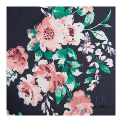 China Fashion Anti-static Flora Print High Quality Fabric Floral Polyester Chiffon Dress Fabric For Women Summer Garment for sale