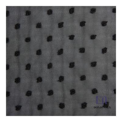 China Polyester Anti Static Single Flower Reduced High Quality Price By The Yard Black Chiffon Fabric for sale