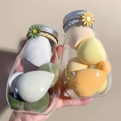 China Wholesale 6PCS Face Beauty Makeup Set Cosmetic Puff Base Powder Beauty Multi Face Water Shape Blending Sponge With Bottle for sale