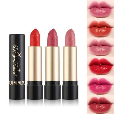 China 2023 5Colors Matte Lipstick Black Tube Cute Wholesale Pearl Lipstick Private Label Cosmetics Makeup Tool Kit for sale