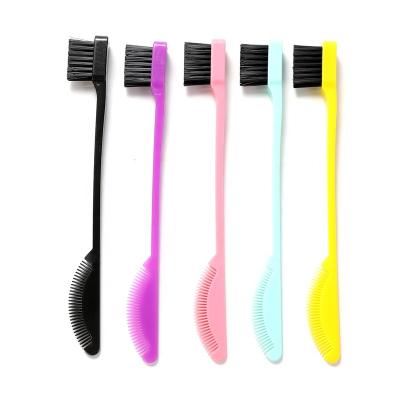 China Wholesale Waterproof Eyebrow Comb Brush Edge Sweep Barber Tools Double Sided Control Hair Brush for sale