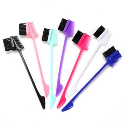 China Wholesale Private Label Waterproof Double Sided Stand Eye Brow Comb Strong Edge Control Hair Brush for sale