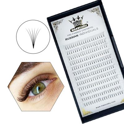 China C D Natural Long Curl Premade Short Stem Fans Volume Lash Fans PBT Fiber False Eyelashes 3D 4D 5D 6D 7D 10D for sale