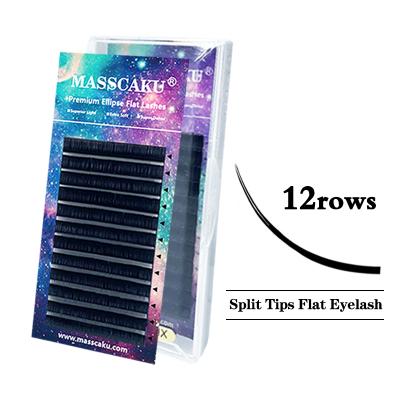 China Softer MASSCAKU Long Flat Eyelash Extensions Natural Matte Split End Flat Volume for sale