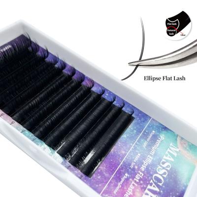 China MASSCAKU 0.15 Natural Matte Long Mink Cashmere Double Tapered Matte Elipse Matte Flats Lash Eyelash Extension for sale