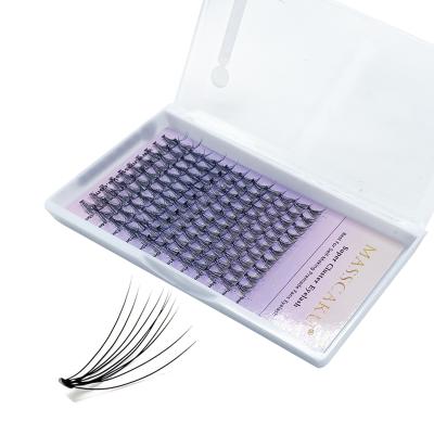 China Natural Long Delivery OEM Group 10D Fast Heat Bonded Knot Free Fast Flare Person Lashes Eyelash Extensions for sale