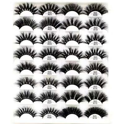 China Different styles; Wholesale Custom Soft And Strong Strip Lashes 3D Mink 25mm False Eyelashes For Beauty Makeup for sale