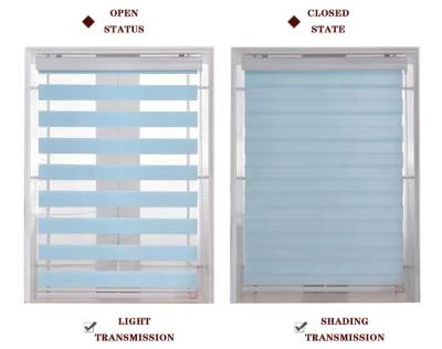 China Flame Retardant Blinds For Window Plug & Play Roller Shades Blackout Double Roller Blinds Shade Window Zebra Roller Blinds for sale