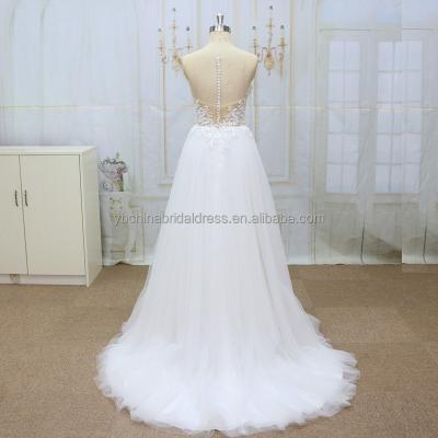 China Anti-static sexy transparent bodice with soft tulle vestido novia for sale