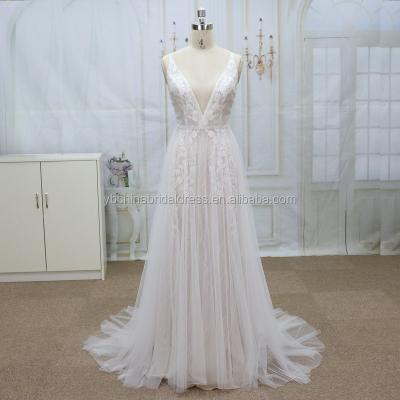 China Manufacturer Elegant Soft French Tulle Anti-Static With Good Lace Flowers Real Photos Wedding Dresses for sale