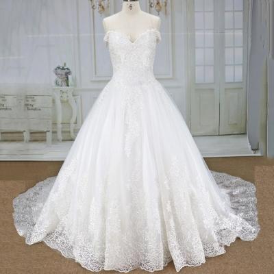 China 2019 Anti-Static Off The Shoulder With Lace Tulle Skirt Wedding Dress for sale