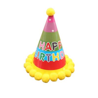 China Recyclable White Custom Printed Cardboard Birthday Hat Diy Folding Birthday Hat for sale