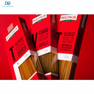 China Recyclable High Quality Custom Logo Pasta Packaging Box With Transparent Window for sale