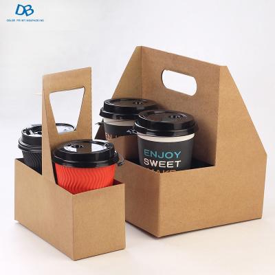 China Die Cut Recyclable Cardboard Handle Coffee Packaging Kraft Paper Box for sale