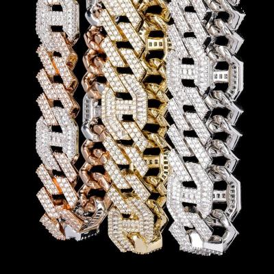 China New Hip Hop Gold Chain Design For Men, Iced Out 24K Hip Hop Gold Cuban Link Mens Chain for sale