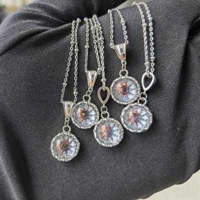 China 2022 TRENDY Custom Design Unique Necklace Fashion 925 Universe Star Moonstone Silver Crown Necklace For Woman Jewelry for sale