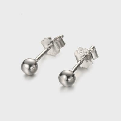 China Wholesale Fashion Jewelry Simple Piercing Nose Studs Ear Bone Studs 925 Silver Earrings 3.5mm Size For Woman Jewelry for sale