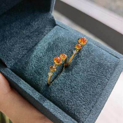 China Other Wholesale Silver Jewelry 18k Gold Plated 925 Silver Garnet Ring For Woman Wedding Party Valentines Gift for sale