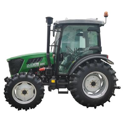 China Original factory 4WD 90hp wheel tractor green color with ac cabin low price for sale for sale