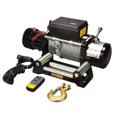 China Latest Technology Portable Car Electric Rope Winch Application 12000lbs Electric Winch For Automobile for sale