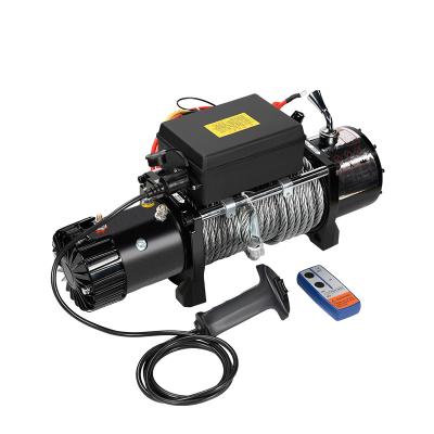 China Long Lifespan Wire Portable Rollover Protection Device Black Electric Winch Wireless Remote Control Winch for sale