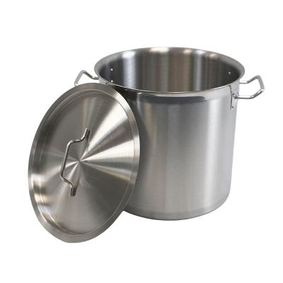 China Sustainable Good Quality large Thickened Straight stainless steel stockpot soup pot soup pail for restaurant or hotel or school for sale