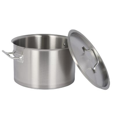 China Sustainable Custom Restaurant Soup Large Thickened Straight Stainless Steel Stockpot Soup Pot Restaurant Soup Pail for sale