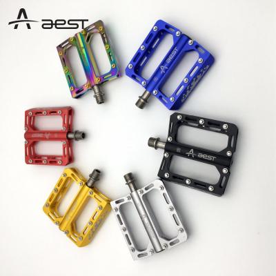 China Cheap Mountain Bikes Bicycle Parts AEST MTB Bicycle Pedals Sealed Bearings Alloy Platform Pedal for sale