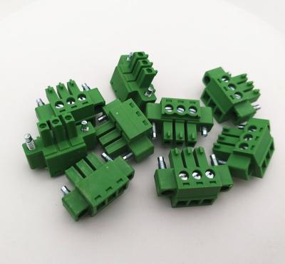 China PCB plug in socket cable connector terminal block 3.5mm pitch female power connector with screw hole 30A UL EC381VM for sale